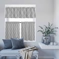 thumbnail image 6 of 3 Piece Kitchen Curtains and Valances Set Grey White Stripes Cafe Curtains 36 Inch Length Simple Geometric Modern Monochrome Valance & Tier Curtain for Living Room Bedroom Window 54"x18"+27"x36"*2, 6 of 6
