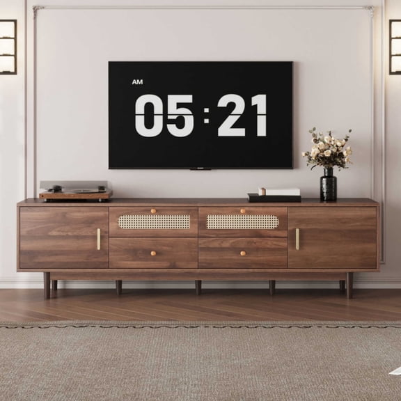 76" TV Stand with Drawers for Living Room/Bedroom, Modern Chic Entertainment Center for TVs Up to 85 inches, Entertainment Center with Storage