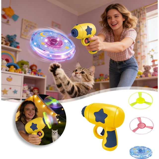 Catapult Interactive Cat & Outdoor Flying Saucer Glowing LED Catapult For Exercise & Night Play For Hobbyists & Lovers