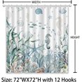 thumbnail image 3 of Nautical Coastal Shower Curtains Coral Starfish Seashell Hippocampus Beach Shower Curtain with 12 Hooks Ocean Themed Underwater Sea Marine Waterproof Bathroom Decor,72" x 72", 3 of 6