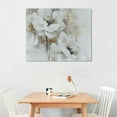 thumbnail image 2 of EastSmooth  Grey and White Poppy Flower Canvas Wall Art - Painted Floral with Gold Foil - Abstract Magnolia Picture for Living Room Bedroom Bathroom Decor 16x12in, 2 of 6