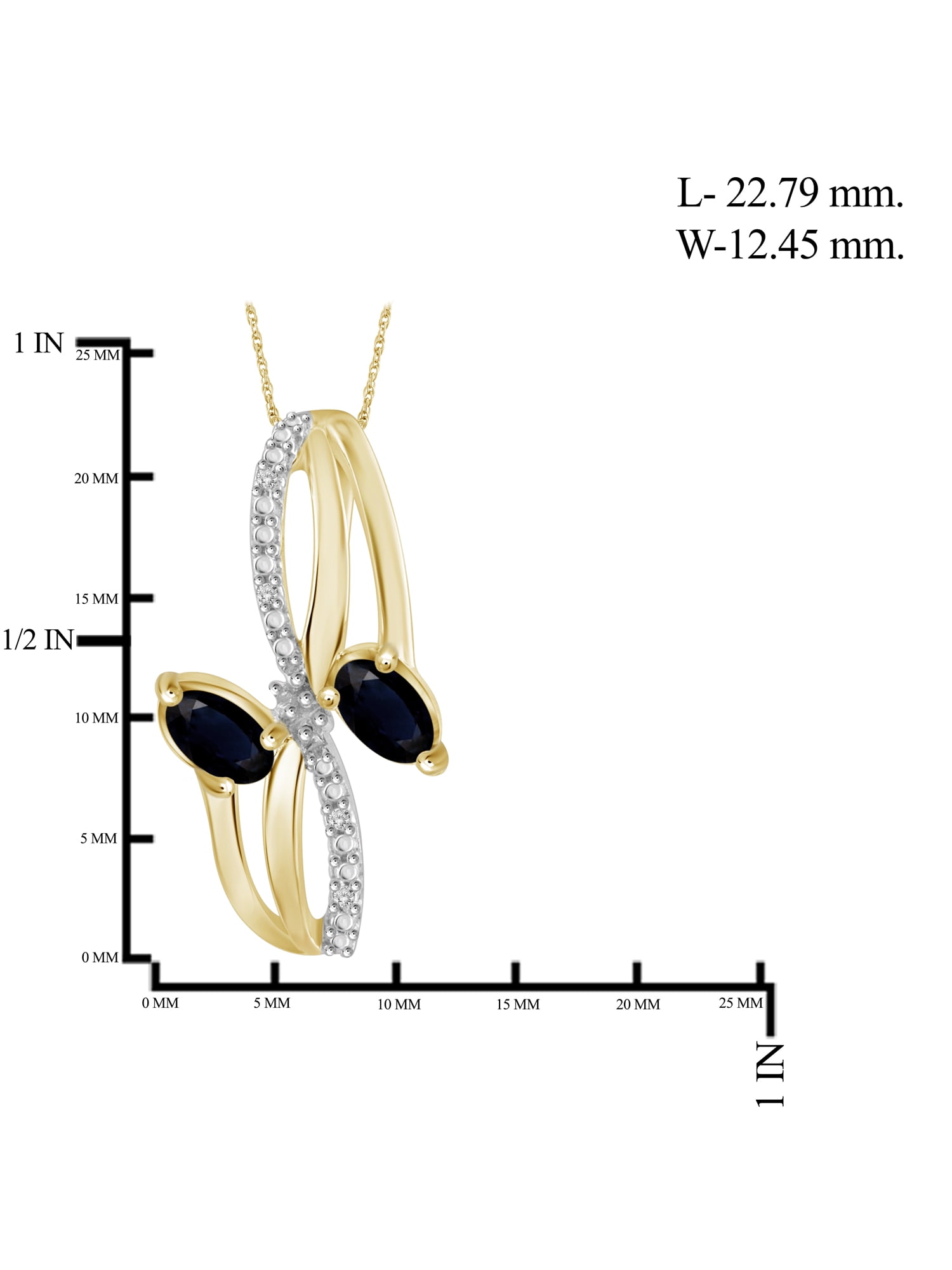 2 1/2 Carat T.G.W. Sapphire And White Diamond Accent 14k Gold Over Silver 3-Piece Jewelry set