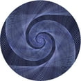thumbnail image 1 of Ahgly Company Machine Washable Indoor Round Transitional Night Blue Area Rugs, 3' Round, 1 of 7