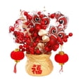thumbnail image 2 of Ramo de flores artificiales en maceta Acebo Arreglos florales decorativos estilo A Zulema flores falsas, 2 of 8