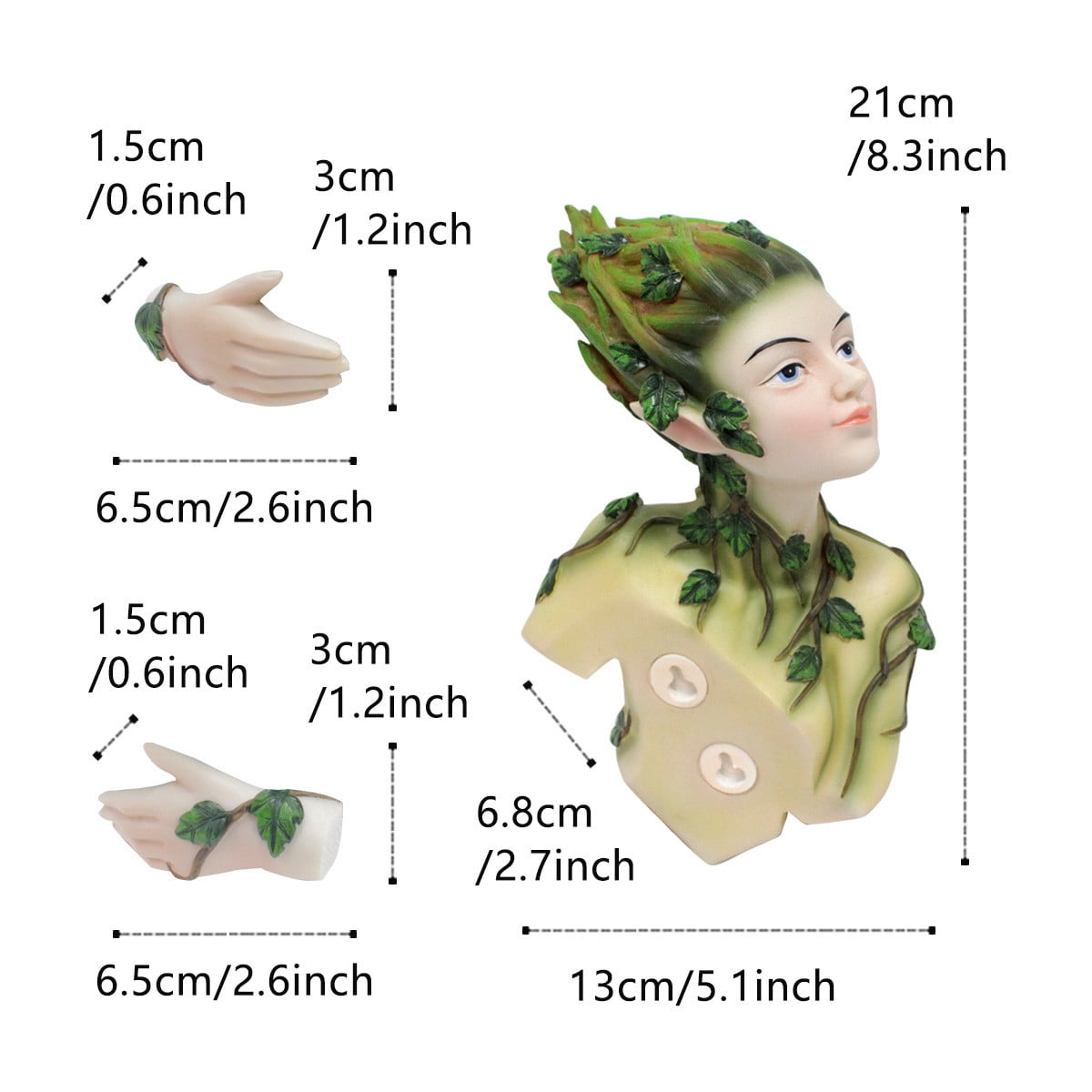 Resin Hand-Painted Forest Elf Tree Peeker Sculpture, Whimsical Outdoor Garden Decor, Funny Yard Statue for Nature Lovers, 5.7x3.93x8.66 Inch, Weatherproof Gardening Gift for Home & Patio