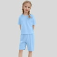 thumbnail image 2 of Baby Boy Pajamas Set Short Sleeve Crewneck Pullover Top Shorts Set Summer Outfits for Baby Girls Pajamas 9-12 Months, 2 of 4