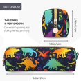 thumbnail image 3 of Easygdp Colorful Dinosaur para Estuche de Lápices de Cuero, Estuche de Papelería de Cuero, Estuche de Gran Capacidad con Cremallera, 3 of 7