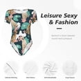 thumbnail image 6 of Uemuo Labrador Retriever Dog Pattern Women's One Piece Short Sleeve Swimsuit Rash Guard Surfing Modest Quick-drying Swimsuit Beach Essentials-Medium, 6 of 9
