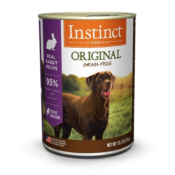 Instinct Original Grain Free Real Rabbit Recipe Natural Wet Canned Dog Food by Nature's Variety, 13.2 Oz. Cans (Case of 6)