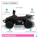 thumbnail image 5 of Cuatrimoto Eléctrica Montable TEK-188L para Niños 3-6 Años Bluetooth Luces LED Música 4 Ruedas Soporta 25 kg Negro, 5 of 6