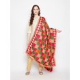 thumbnail image 1 of eloria Woman's Indian Ethnic Chunni, Silk blend Embroidered Multi-4 Dupatta, Stole, Scarf Shawl Wrap, 1 of 5