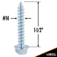 thumbnail image 2 of #14 x 1-1/2" E-Track Hex Head Wood Screw Pack (10 pk), 2 of 6