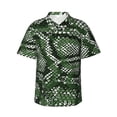 thumbnail image 2 of Yiaed Green Snakeskin Print Hawaiian Shirt for Men Short Sleeve Button Down Shirts Beach Shirts for Men-3X-Large, 2 of 5