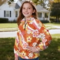 thumbnail image 3 of Uorisanigo Girls Half Zipper Sweatshirts Fall Trendy Long Sleeve Pullover Top Oversized Girls Crop Sweatshirt Vintage 60s 70s Hippie Flower Pullover Jackets Fall Fashion Outfits Clothes, 3 of 7
