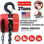 2 Tons Chain Hoist Block and Tackle Winch Capacity Engine Lift Puller Fall US