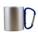 thumbnail image 2 of 2x Taza de Doble Pared de material acero Inoxidable de Mosquetón perfecl Taza de camping plata, 2 of 7