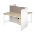 thumbnail image 2 of Hustle 60W 2 Person Cubicle with Tackboard in White/Elm - Engineered Wood, 2 of 7