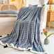 thumbnail image 5 of 39.37x27.55in Fleece Throw Blanket For Couch Soft Warm Fluffys Cream Solid ColorBlanket Decorative And Giftable Striped Blankets For, 5 of 6