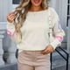 thumbnail image 5 of Ailaofu Womens Sweaters Flower Print - Crewneck Knitted Long Sleeve Sweaters Fall Winter Pullover Casual Top, 5 of 6