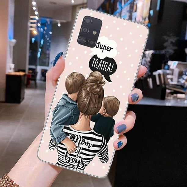 Funda de teléfono de TPU suave para Samsung Galaxy A72, A52, A32, 5G, A50, A70, A71, A21S, A31, A40, A41, A11, A12, A20, Super Mom, Baby Girl Boy Cover qiuyongmign unisex