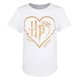 thumbnail image 1 of Harry Potter - Camiseta Corazón para Mujer (Blanco, Dorado), 1 of 2