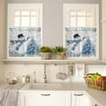 thumbnail image 4 of Christmas Curtain Valances Set Retro Green Pine Tree Leaf Pine Cones Linen Plaid Kitchen Curtains 24&nbsp;inch Length Rod Pocket Valance and Tiers 3 Piece Set Small Bedroom Bathroom Laundry Decor, 4 of 7