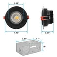 thumbnail image 6 of Luxrite 4 Inch Gimbal LED Recessed Light 11W=75W 5CCT Selectable 2700K-5000K 1000LM Dimmable Damp Rated Black, 6 of 7