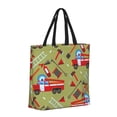 thumbnail image 2 of Sigee Cartoon Fire Truck Print Large Capacity Zippered Tote Bag - Durable, Stylish and Versatile for Everyday Use, 2 of 9