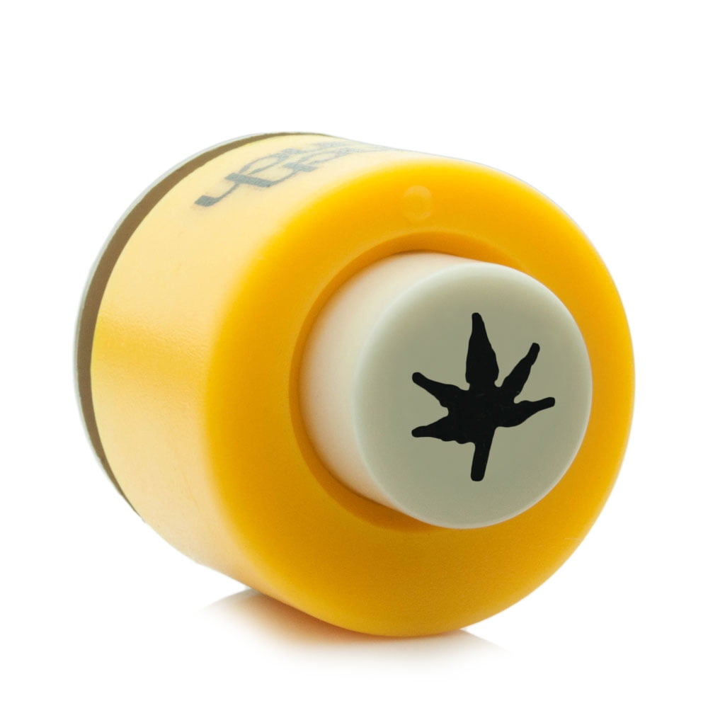Yellow and White Manual Mini Craft Punch with Maple Leaf Design