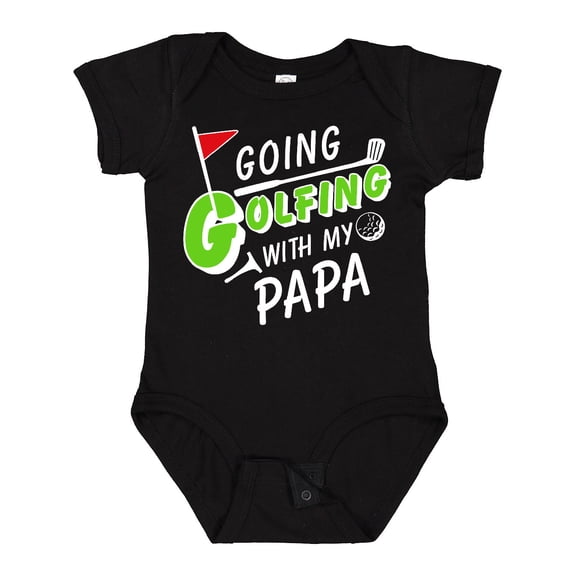 Inktastic Going Golfing with My Papa Kids Golf Boys or Girls Baby Bodysuit
