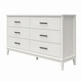 thumbnail image 4 of Ameriwood Home Amberleigh Wide 6 Drawer Dresser, White w/ White Faux Marble Top, 4 of 12