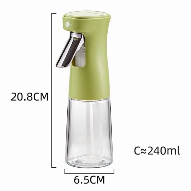 Botella pulverizadora de aceite de vidrio premium: atomizador recargable for cocinar y asar