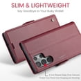 thumbnail image 4 of Case for Samsung Galaxy S25 Ultra Wallet Case, Retro PU Leather Flip Case with [RFID Blocking] Card Holder, Magnetic Closure and Stand for Men Women, TPU Shockproof Full Protective Case, Wine, 4 of 11