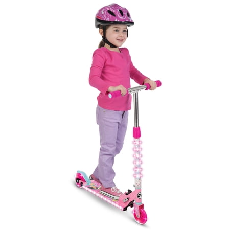 Disney Princess Electro-Light Inline Kick Scooter for Girls, Age Group 5+ years, Pink by Huffy