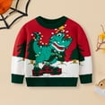 thumbnail image 2 of Bjutir Toddler Boys Girls Christmas Cartoon Warm Knitted Sweater Long Sleeve Tops Knitwear Cardigan Coat Dark Green Size 3-4 Years, 2 of 8
