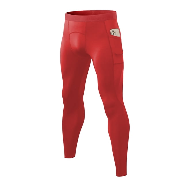 Pantalones deportivos para hombre con cintura elástica y bolsillos laterales - Rojo talla M (11322#)