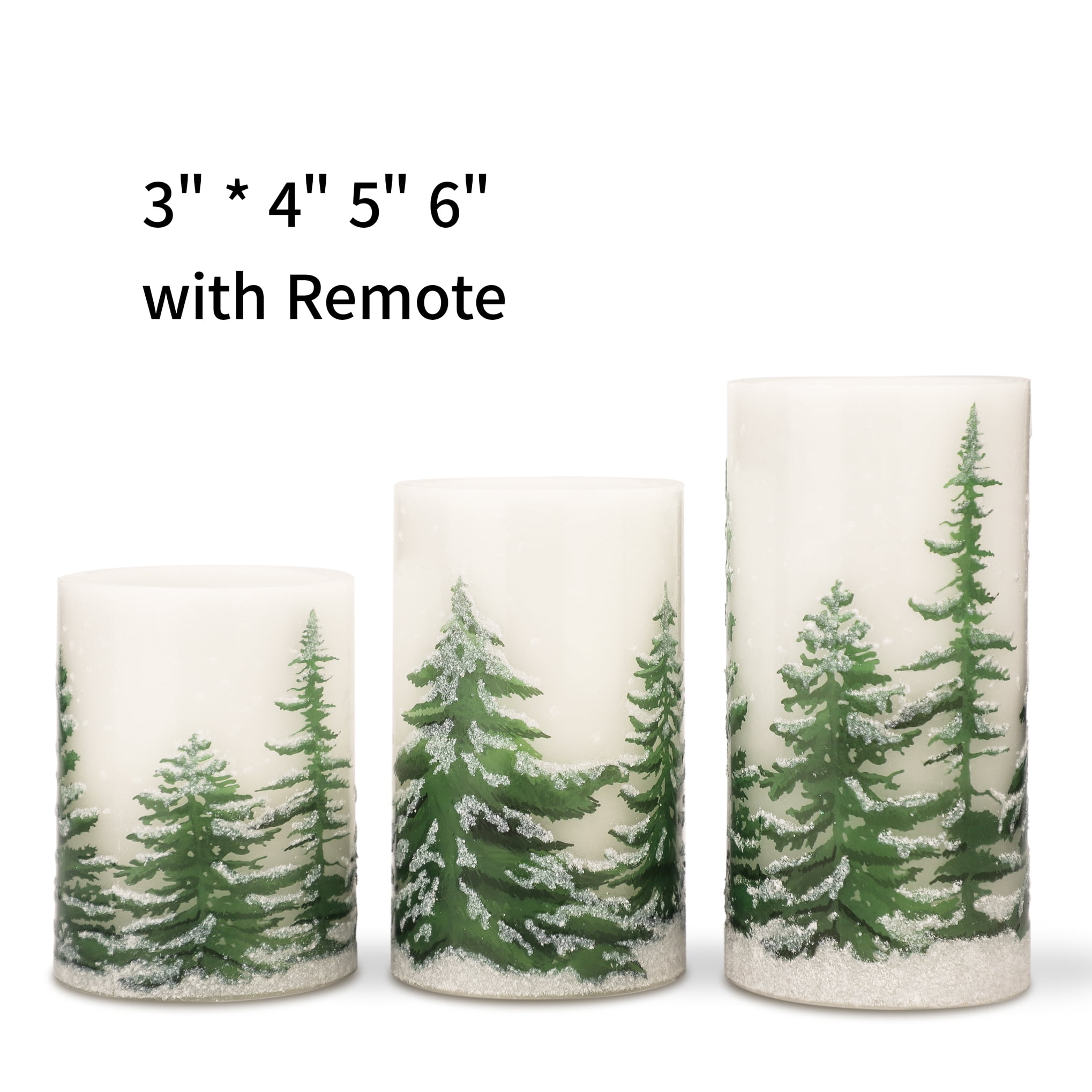 Meltone Christmas Tree LED Flameless Candles Battery Operated, Set of 3 Holiday LED Pillars with Remote