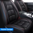 thumbnail image 6 of Car Seat Covers 5-Seats, Premium Pu Leather Auto Cushion Protector, Front Rear Seat Full Set For Kia Soul,Forte,Sorento,RIO5, Niro Black red line, 6 of 12