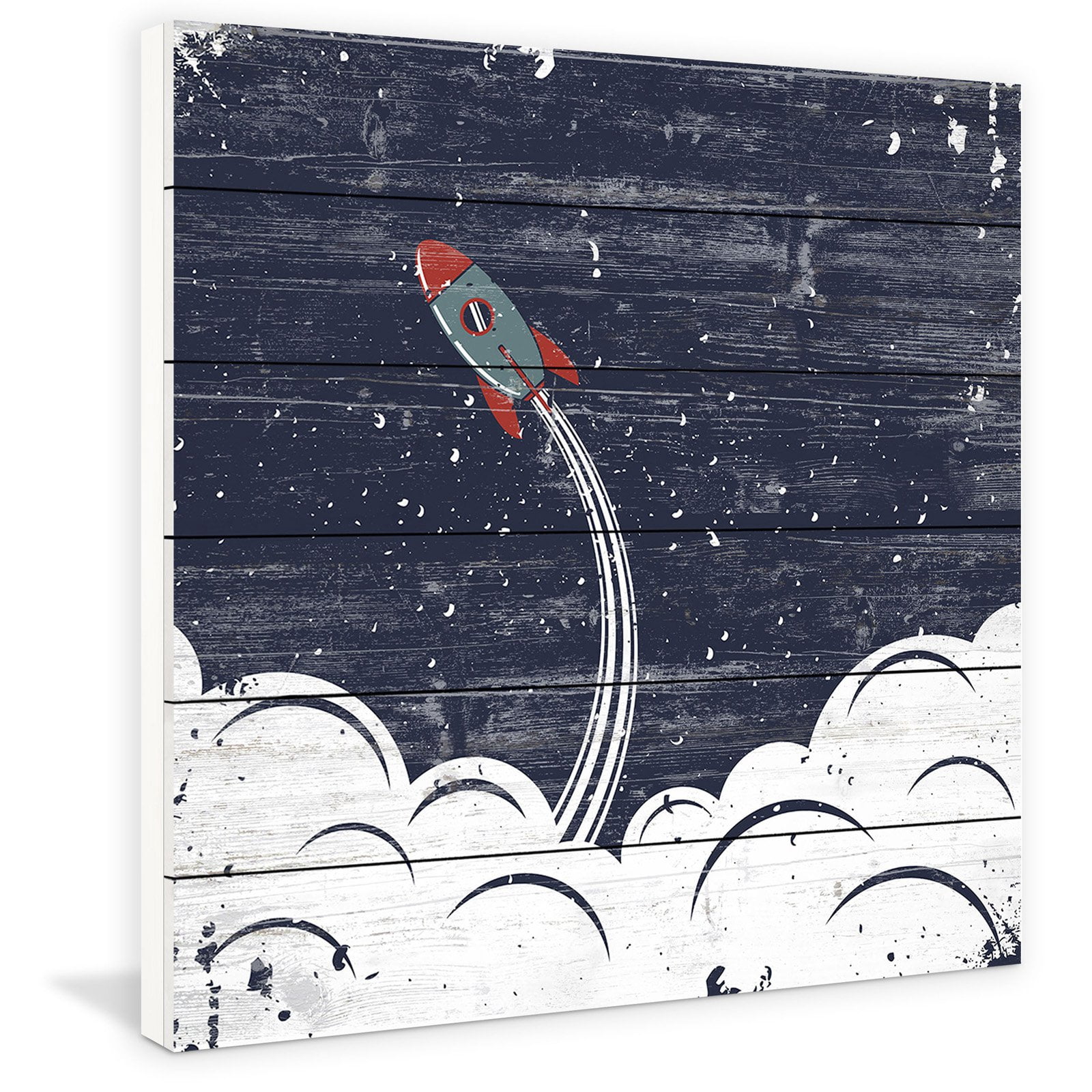 Marmont Hill ''Bursting Through Clouds'' Graphic Art on Wood