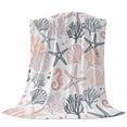 thumbnail image 6 of Coastal Ocean Blanket Soft Cozy Warm Throw Blanket for Couch, Plush Fuzzy Flannel Fleece Blankets for Sofa, Green Pink Coral Starfish Seahorse Shell Bed Blankets Lightweight Gifts for Women, 50"x80", 6 of 9