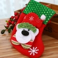 thumbnail image 2 of Linyer 3pcs Christmas Stocking Sock Santa Claus Candy Gift Bag Xmas Tree Hanging Decor TYPE2 Little bear, 2 of 3