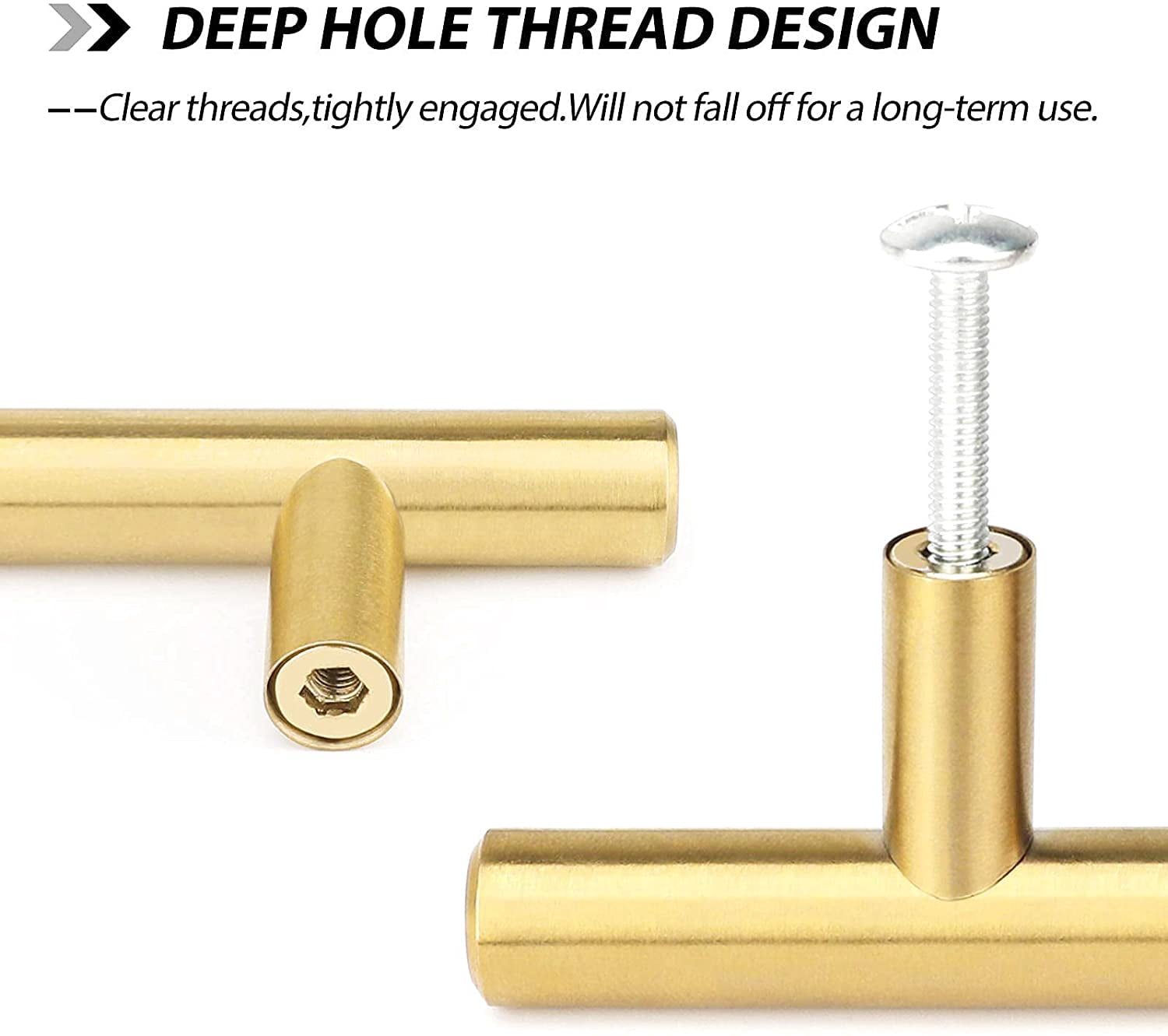 Homdiy 25 Pack Gold Brushed Craft Pulls for Kitchen Bedroom Bathroom Cabinet, Furniture Handles, 2-1/2 Hole Center(64mm)