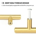 thumbnail image 7 of Goldenwarm 10 Pack Kitchen Cabinet Handles Brushed Brass Gold Hardware 4in Hole Centers Cupboard Drawer Pulls, 7 of 7