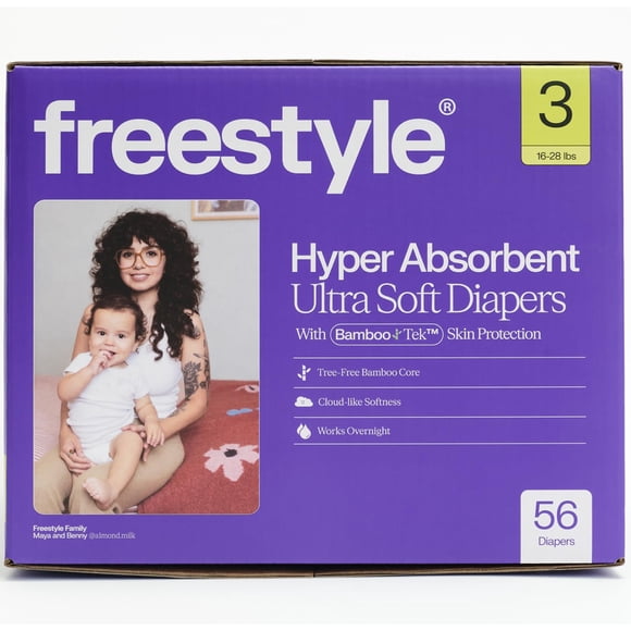 Pañales Desechables Freestyle BambooTek Talla 3 (7-13 kg) Paquete de 56