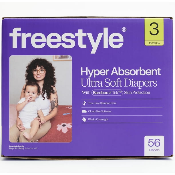 Pañales Desechables Freestyle BambooTek Talla 3 (7-13 kg) Paquete de 56