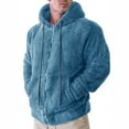 thumbnail image 2 of MSJUHEG Mens Hoodies Hoodies Round Neckline Long Sleeve Zip-Up Men Pullover Hoodie Zip Fleece Sweatshirt Hooded Winter Warm Outwear Pocket Coat Hoodies For Men Hoodies For Guys Blue S, 2 of 8