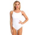 thumbnail image 2 of LiiYii Women's Camisole Bodysuit Ballet Dance Unitards Tank Tops Yoga Workout Gymnastic Leotard Dancewear White S, 2 of 9