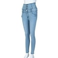thumbnail image 5 of Viikei Pants for Women Plus Size Womens Pants Womens Jeans Clearance High-Waist Elastic Denim Small Feet Cropped Jeans, 5 of 9