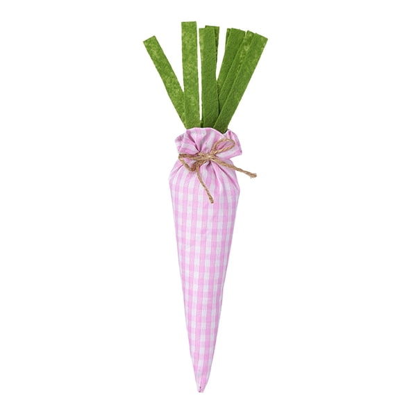 FXMLRLK 1 PC Easter Artificial Fabric Carrot Decor, Handmade Filled Easter Carrots for Easter DIY Decoration Primitive Farmhouse Decorations(Pink)