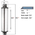 thumbnail image 2 of Floshine 4" Exhaust Muffler,4" inlet/outlet, Universal 30" Overalll Stainless Steel Straight Through Design,Resonator Muffler, 2 of 5